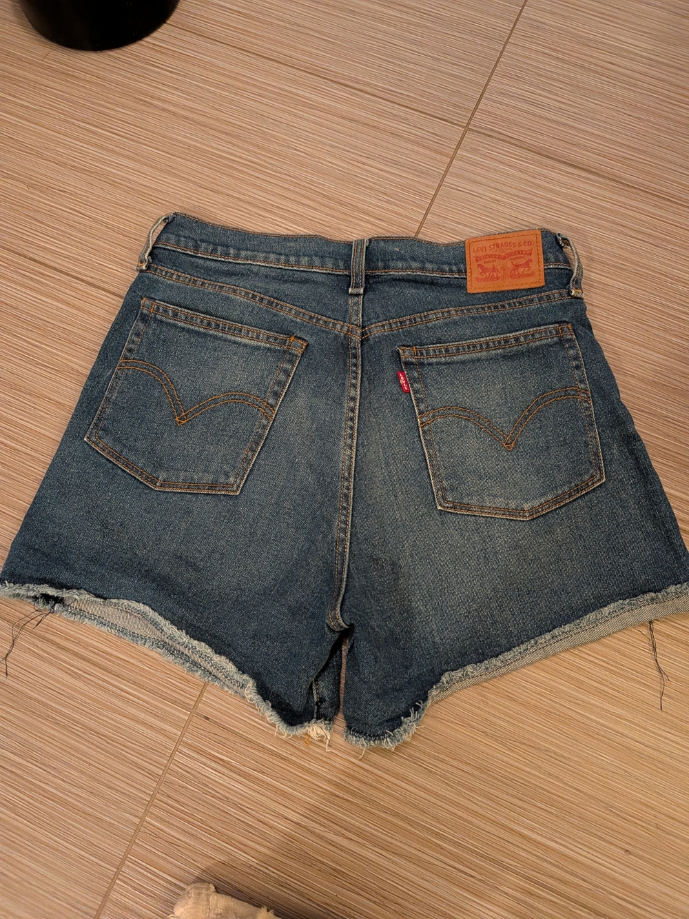 Levi's Blue High-Rise Denim Cutoff Shorts